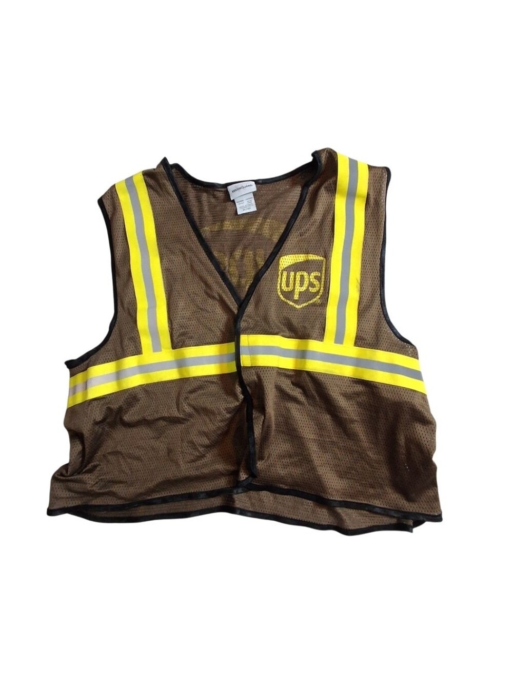 UPS Uniform Reflective Safety Vest Mens Sz XL/2X Brown Seasonal Helper Vintage